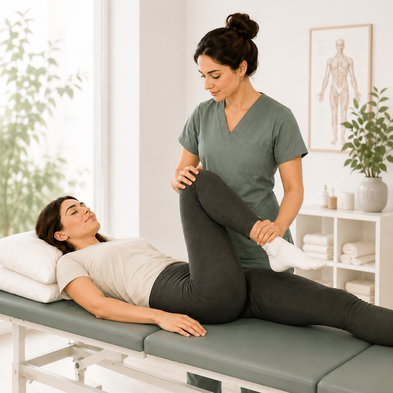 Fisoterapeuta en sesion en Calea fisioterapia